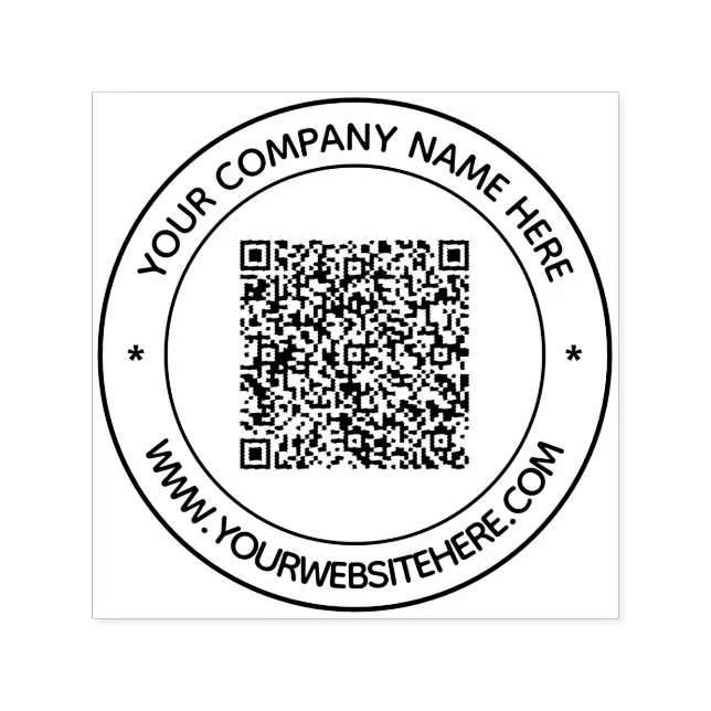 Design Your Own QR Code Round Stamp Example | Zazzle