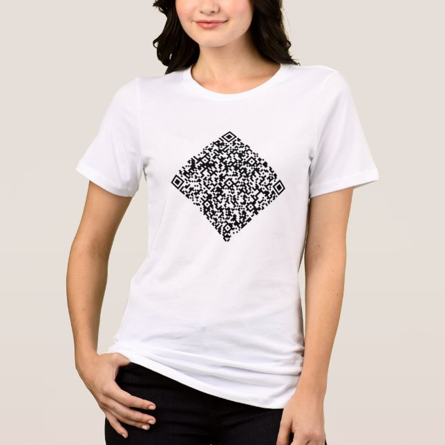 Design Your Own QR Code Scan Info Funny Tri-Blend Shirt (Front)