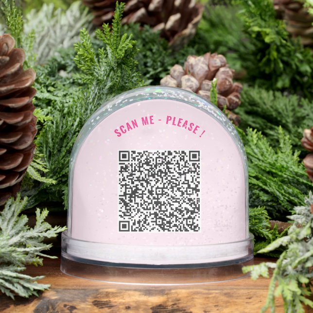 Design Your Own QR Code Scan Info Personalized Snow Globe (Winter)
