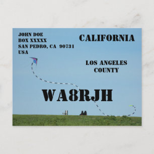 Design Your Own QSL HAM Radio Operator Kite Flight Postcard