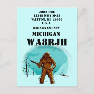 Design Your Own QSL HAM Radio Operator Op Big Foot Invitation Postcard