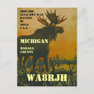 Design Your Own QSL HAM Radio Operator Op Moose Postcard