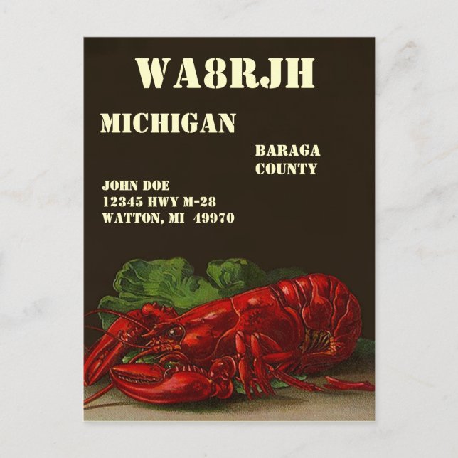 Design Your Own QSL HAM Radio Operator Op Wildlife Postcard (Front)