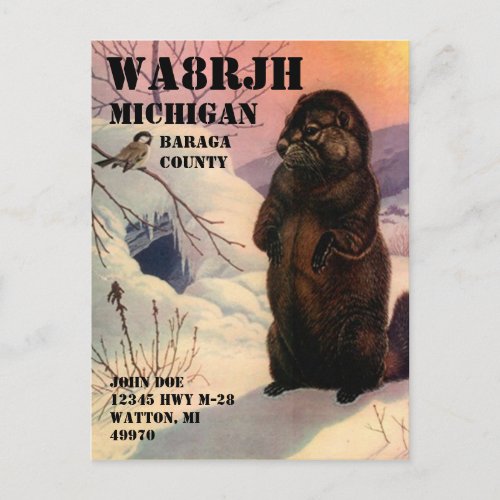 Design Your Own QSL HAM Radio Operator Op Wildlife Postcard