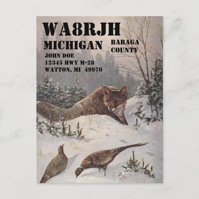 Design Your Own QSL HAM Radio Operator Op Wildlife Postcard (Front)