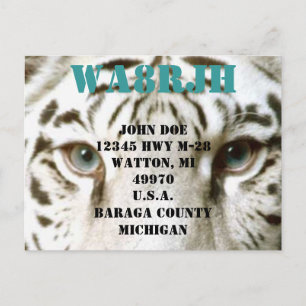 Design Your Own QSL HAM Radio Ops Card Tiger Eyes