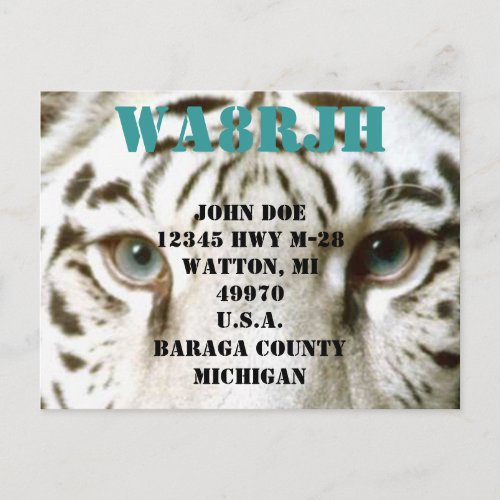 Design Your Own QSL HAM Radio Ops Card Tiger Eyes