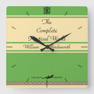 Design Your Own Retro Book Cover Timepiece Square Wall Clock