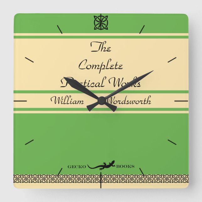 Design Your Own Retro Book Cover Timepiece Square Wall Clock (Front)