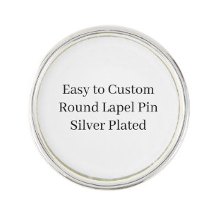 Design Your Own Round Lapel Pin Silver Plated