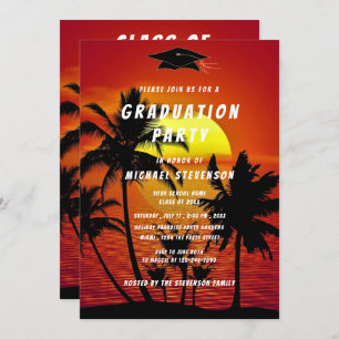 Design Your Own Sea Sunset Graduation Invitation