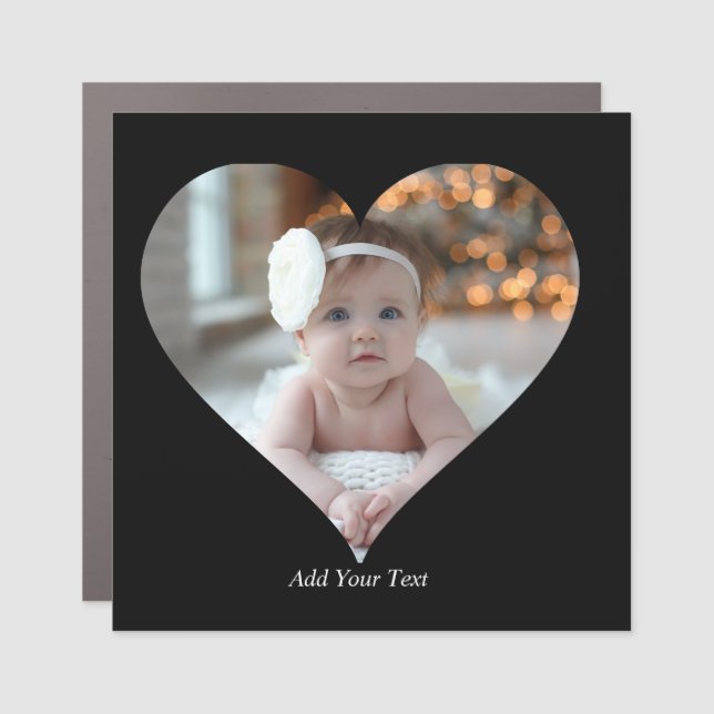 Design Your Own Single Heart Shaped Photo Car Magnet (Front)