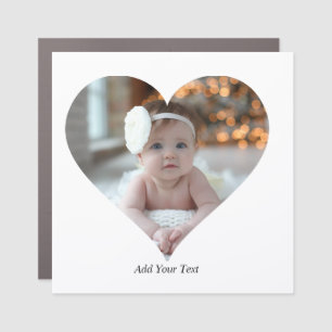 Design Your Own Single Heart Shaped Photo Car Magnet