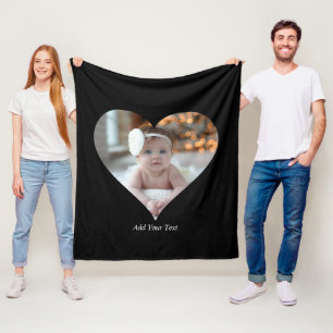 Design Your Own Single Heart Shaped Photo Fleece Blanket