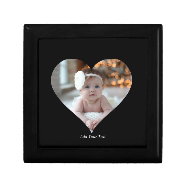 Design Your Own Single Heart Shaped Photo Gift Box (Front)