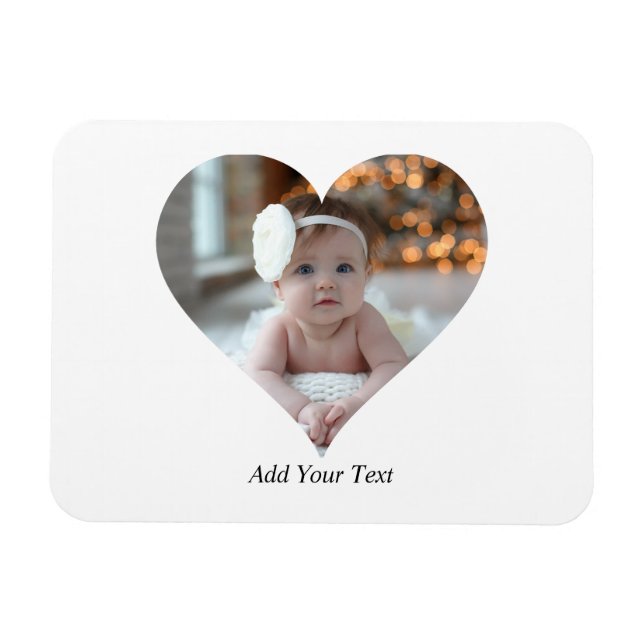 Design Your Own Single Heart Shaped Photo Magnet (Horizontal)