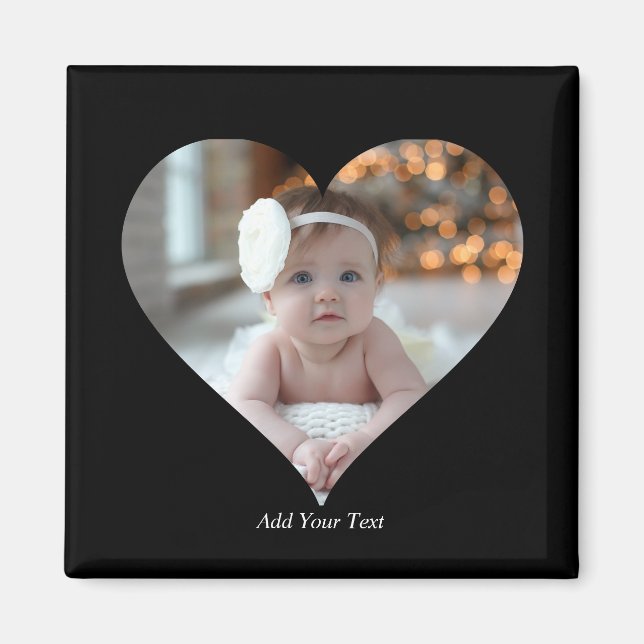 Design Your Own Single Heart Shaped Photo Magnet (Front)