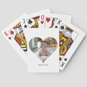 Design Your Own Single Heart Shaped Photo Poker Cards