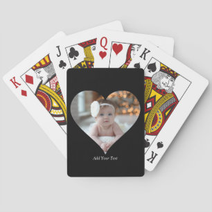 Design Your Own Single Heart Shaped Photo Poker Cards
