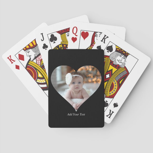 Design Your Own Single Heart Shaped Photo Poker Cards (Back)