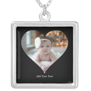 Design Your Own Single Heart Shaped Photo Silver Plated Necklace
