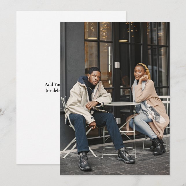 Design Your Own Single Photo Holiday Card (Front/Back)