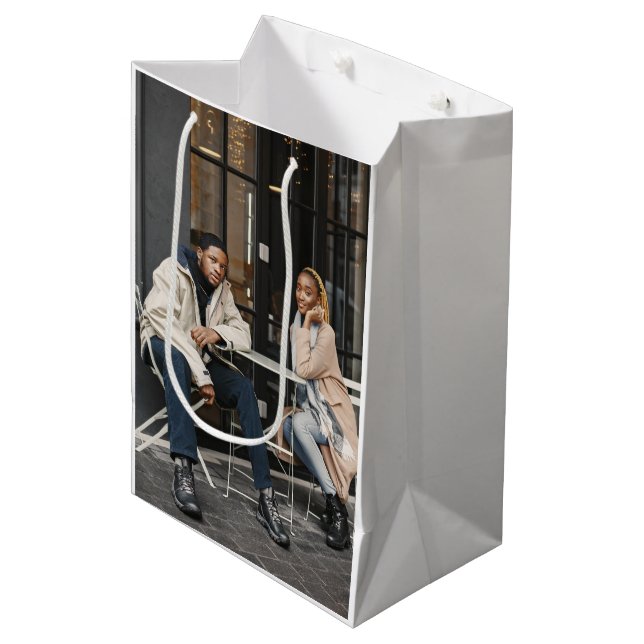 Design Your Own Single Photo Medium Gift Bag (Front Angled)