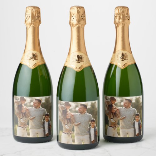Design Your Own Single Photo Sparkling Wine Label