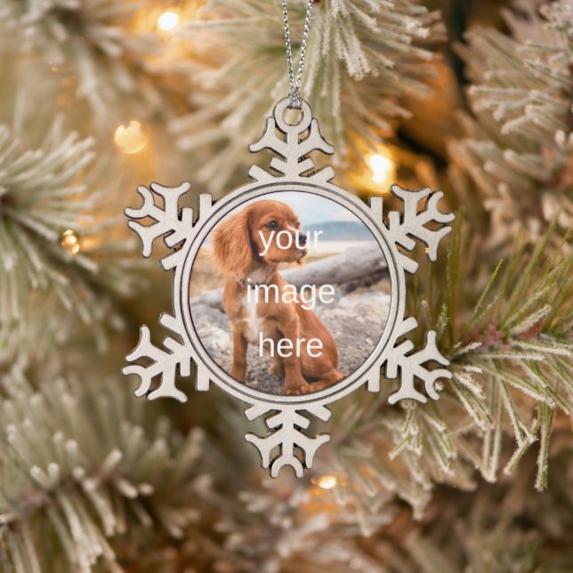 DESIGN YOUR OWN SNOWFLAKE PEWTER CHRISTMAS ORNAMENT (Tree)