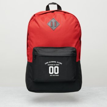 Design Your Own Sports Jersey Name Number Port Authority® Backpack by shop_tote_bag at Zazzle