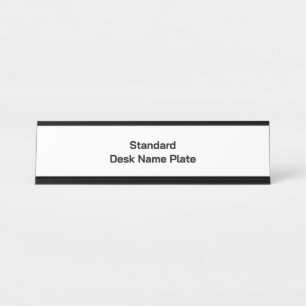 Design Your Own Standard Black Desk Name Plate