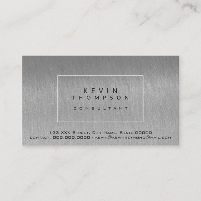 design your own steel gray pro standard business card (Front)