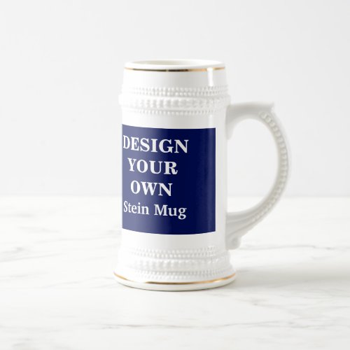Design Your Own Stein Mug _ Blue and White