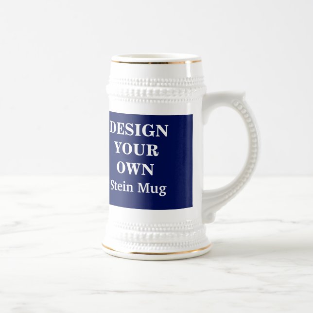 Design Your Own Stein Mug - Blue and White (Right)