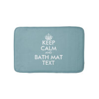 Design your own teal keep calm typography bath mat