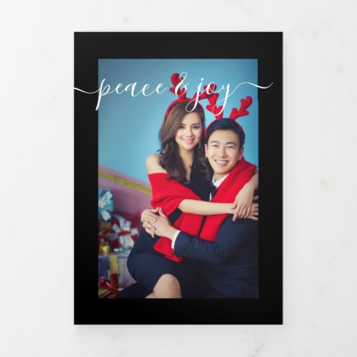 Design Your Own Ten Photo Collage Tri_Fold Holiday Card
