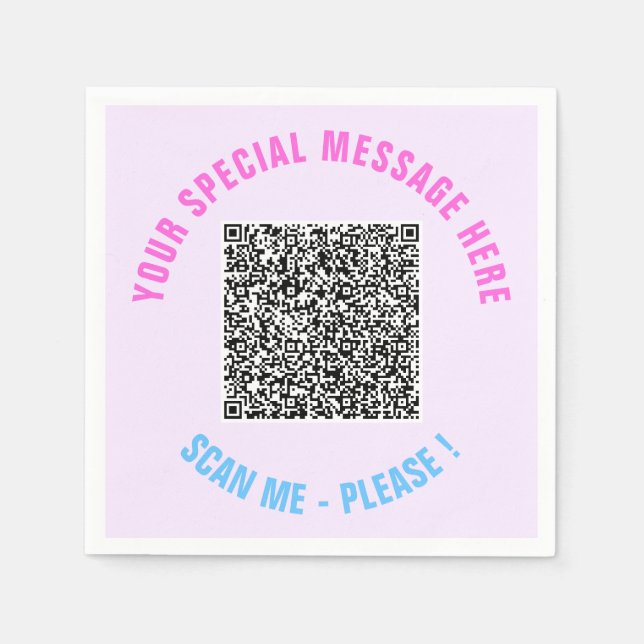 Design Your Own Text and QR Code Napkins Template (Front)