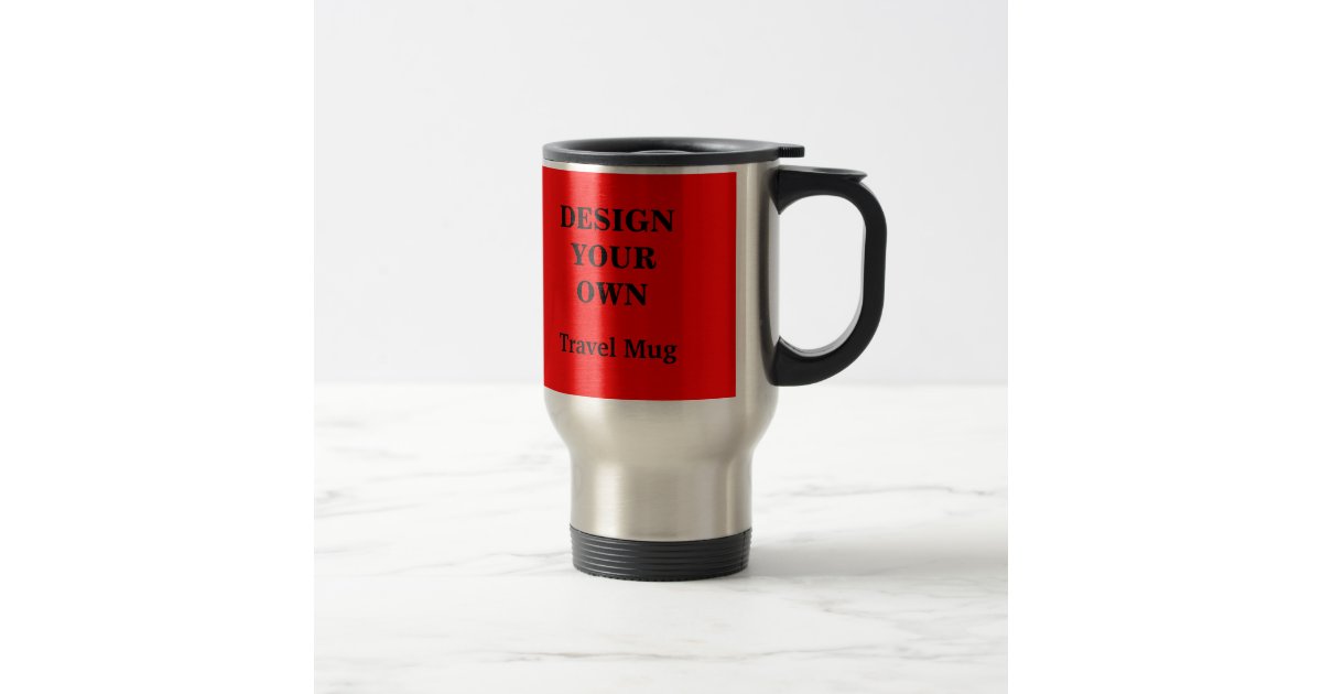 Design Your Own Travel Mug Red And Silver Zazzle Travel Mug Red And Silver Zazzle