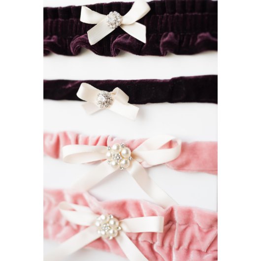 Design Your Own Velvet Bridal Garter Set (Front)