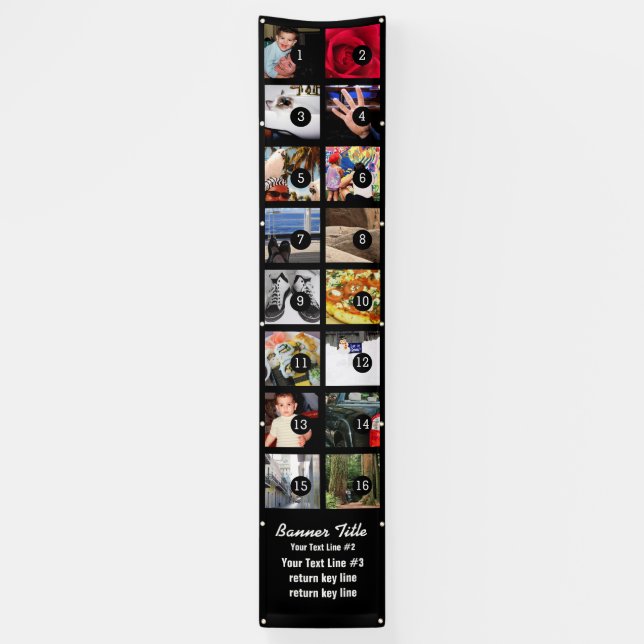 Design Your Own Vertical Banner 16 Images + text (Vertical)