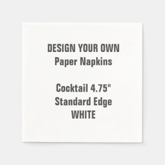 Design Your Own WHITE Cocktail Paper Napkins