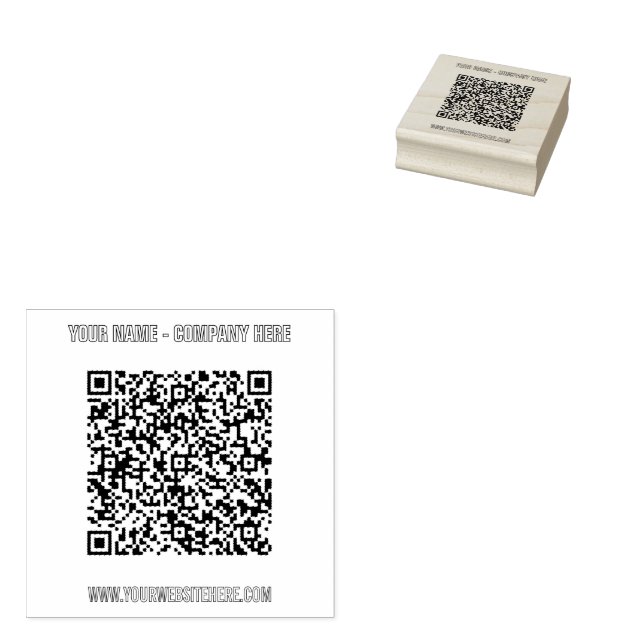 Design Your Own with QR Code Rubber Stamp Template (Stamped)