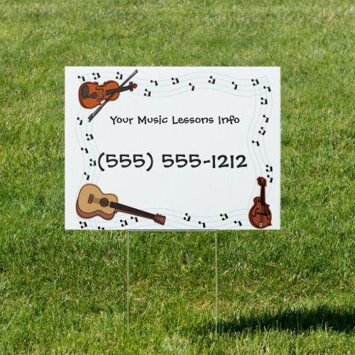 Design your own Yard Sign Music Lessons Business
