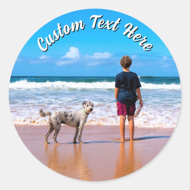 Design Your Pet Photo Stickers Personalized Text (Front)
