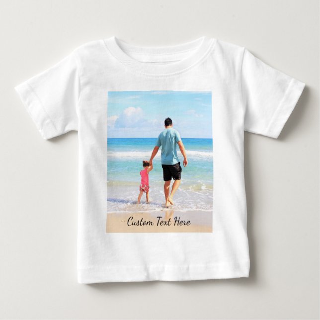 Design Your Photo Baby T-Shirt Gift Custom Text (Front)