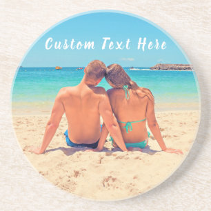 Design Your Photo Coaster Gift with Custom Text