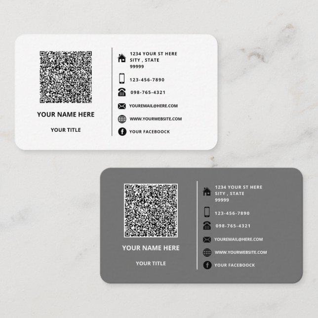 Design Your QR Code Info Business Cards Example (Front/Back)