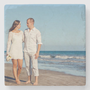 Design Your Unique Wedding Photo Stone Coaster