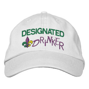 Designated Drinker - Mardi Gras Embroidered Baseball Cap