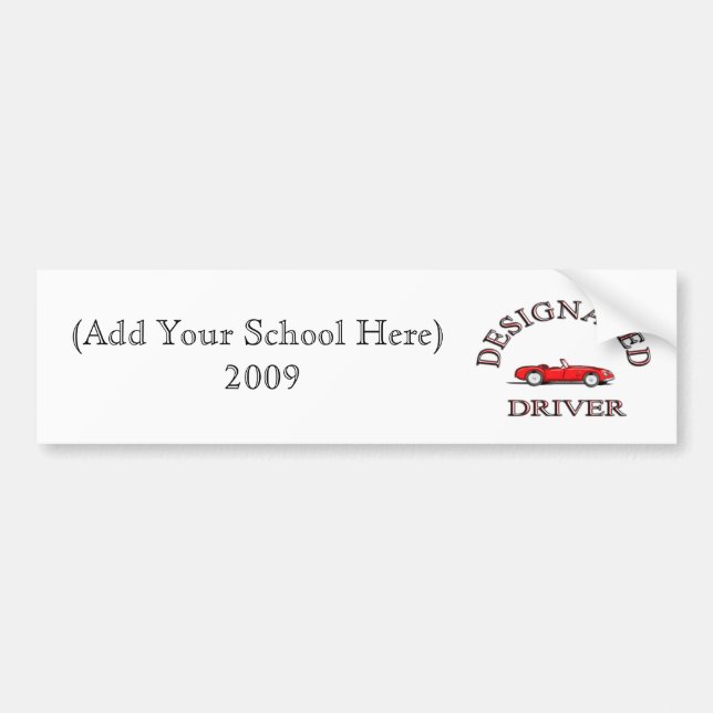 Designated Driver Bumper Sticker (Front)